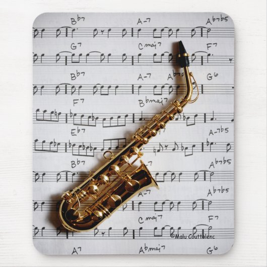 Musical Saxophone Mousepad Muismat (Voorkant)