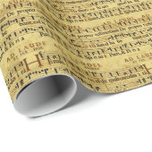 Musical Score Notation Old Paper Design Cadeaupapier (Rol Hoek)