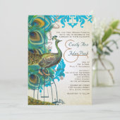 Musical Silver Peacock Bird Cage Invitations de pl (Debout devant)