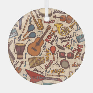 Musical Sketch: Kleurrijke naadloos. Glas Ornament