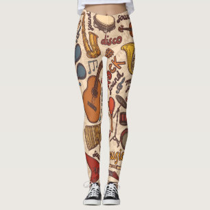 Musical Sketch: Kleurrijke naadloos. Leggings
