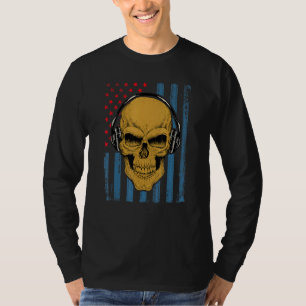 Musical Skull Headphones House Tecno Party Mix Mus T-shirt