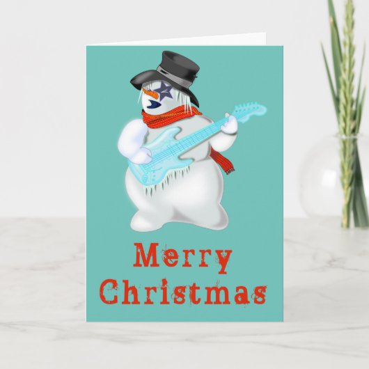 Musical Snowman Christmas Kaart (Voorkant)