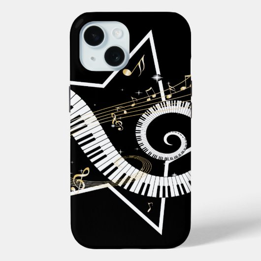 Musical Star golden notes Case-Mate iPhone Case (Achterkant)