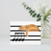 Musical tabby kitty cat briefkaart (Staand voorkant)