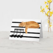 Musical tabby kitty cat kaart (Gele Bloem)