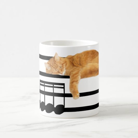 Musical tabby kitty cat koffiemok (Center)