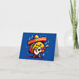 Musical Taco - Grappig Pixel Art Mariachi Design Kaart