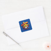Musical Taco - Grappig Pixel Art Mariachi Design Vierkante Sticker (Envelop)