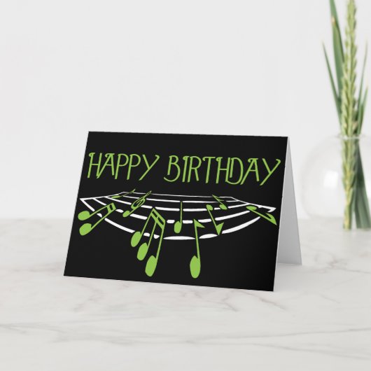 Musical Thapy Birthday Card - Green Kaart (Voorkant)