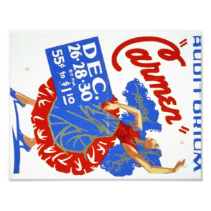  Musical Theater "Carmen" WPA-Poster Foto Afdruk