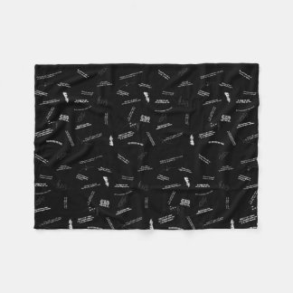 Musical Theater Inspirational Quotes Black & White Fleece Deken