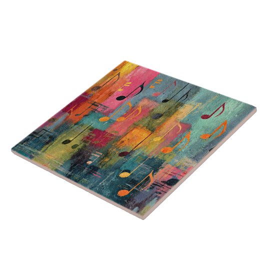 Musical Theme Abstract Art Tegeltje (Zijkant)