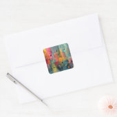 Musical Theme Abstract Art Vierkante Sticker (Envelop)