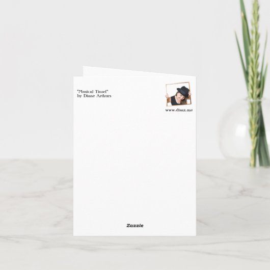 Musical Tinsel Blue Kerstmis Wenskaart Kaart (Achterkant)