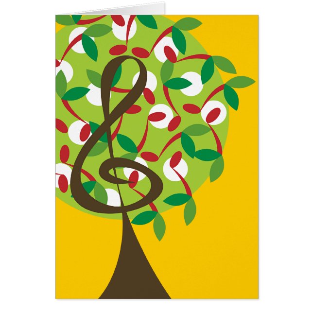 Musical Treble Cherry Notes Arbre Whimsical Nature (Devant)