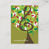 Musical Treble Cherry Notes Tree Whimsical Natuur Visitekaartje (Achterkant)