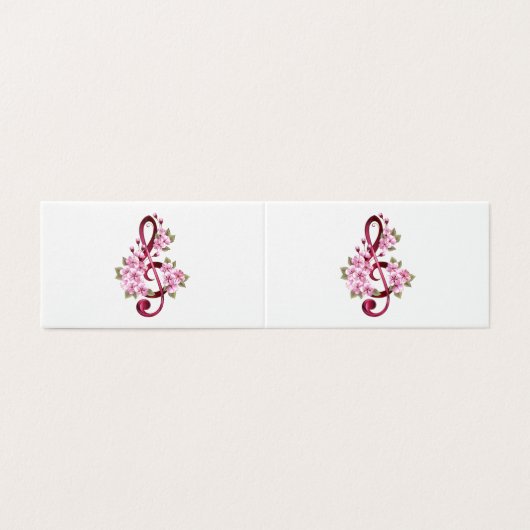 Musical treble clef notes with sakura flowers (Outside Unfolded)