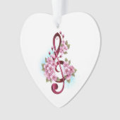 Musical treble clef notes with sakura flowers (devant)