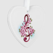Musical treble clef notes with sakura flowers (devant)