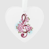 Musical treble clef notes with sakura flowers (dos)