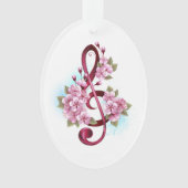 Musical treble clef notes with sakura flowers (devant)