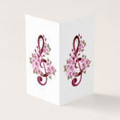 Musical treble clef notes with sakura flowers (Outside)