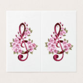 Musical treble clef notes with sakura flowers (Outside Unfolded)