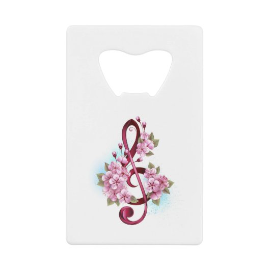 Musical treble clef notes with sakura flowers (Devant)
