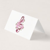 Musical treble clef notes with sakura flowers (Front)