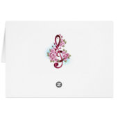 Musical treble clef notes with sakura flowers (Dos Horizontal)