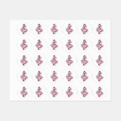 Musical treble clef notes with Sakura flowers Labels (Vel)