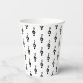 Musical Treble Clef Pattern Papieren Bekers (Achterkant)