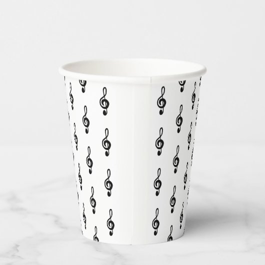 Musical Treble Clef Pattern Papieren Bekers (Rechts)