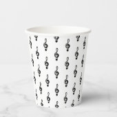 Musical Treble Clef Pattern Papieren Bekers (Voorkant)