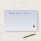 Musical Treble Clef Symbol Simple Paars Post-it® Notes (Op bureau)