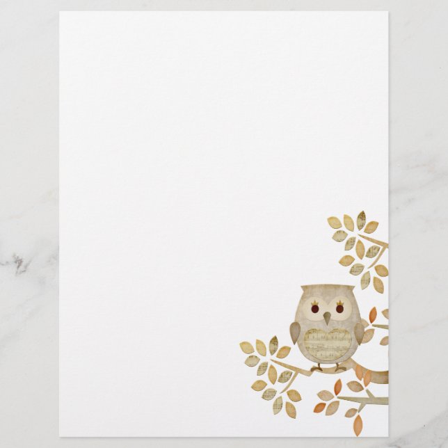 Musical Tree Owl Letterhead (Voorkant)
