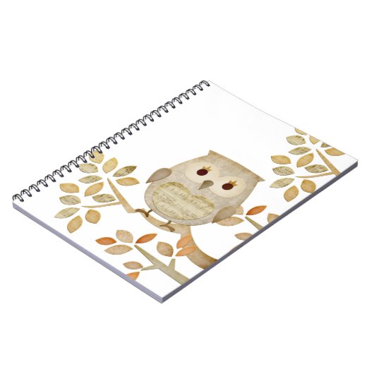 Musical Tree Owl Notebook Notitieboek (Linkerzijde)