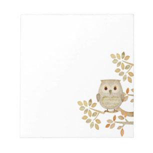 Musical Tree Owl Notepad Notitieblok