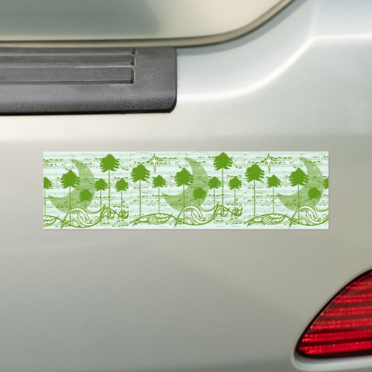Musical Trees Blue Bumpersticker (Op auto)