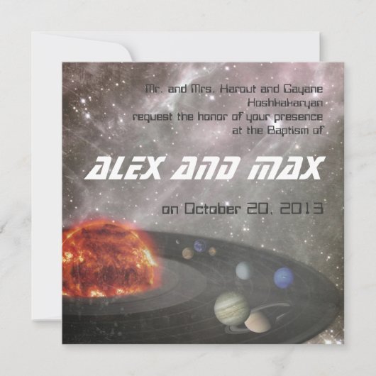 Musical Universe - Baptism Invitation Kaart (Voorkant)