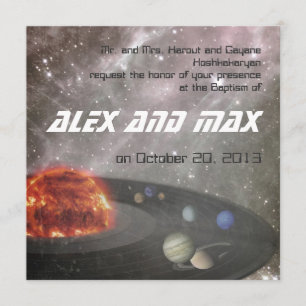 Musical Universe - Baptism Invitation Kaart