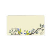 Musical Vintage Aqua Birds Branch Étiquettes de ad (Devant)