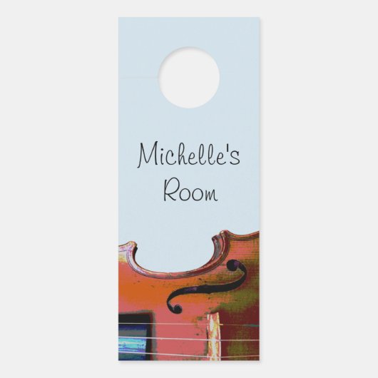 Musical Violin Blue Cute Typography (Voorkant)
