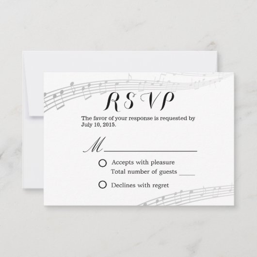 Musical Wedding Simple en Elegant RSVP (Voorkant)