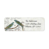 Musical Wood Texture Birds Labels (Voorkant)