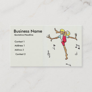 Musical Yoga Teacher Cartoon Business Cards Visitekaartje