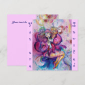 MUSICALE KLOVN ,roze blauw Kaart (Voorkant / Achterkant)