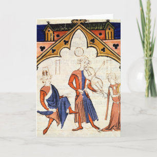 Musici die een Altviool en een Tamboerijn spelen Kaart