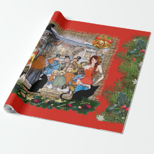 Musici in het oude Amsterdam met Kerstmis Cadeaupapier